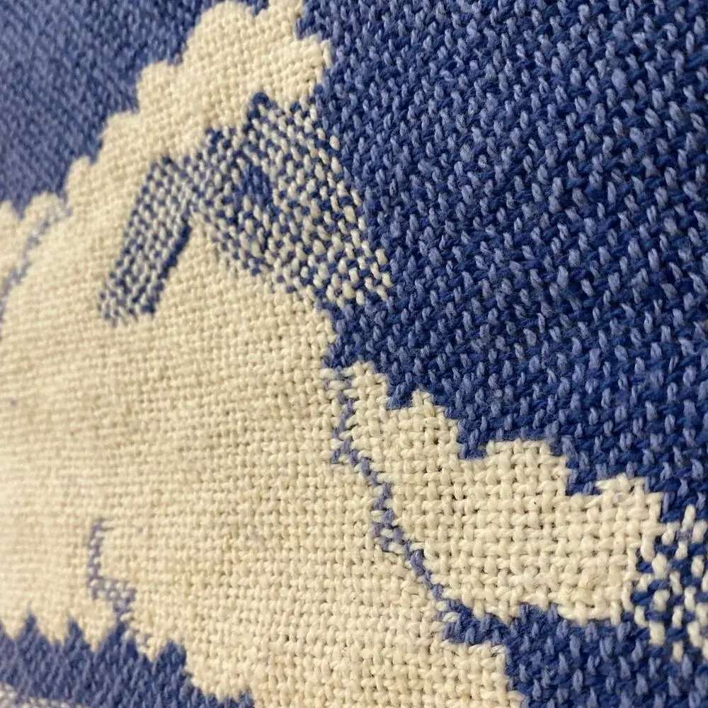 Vintage Woven Throw Blanket Baby Sleep Moon Counting Sheep Fringe 54x43 Afghan